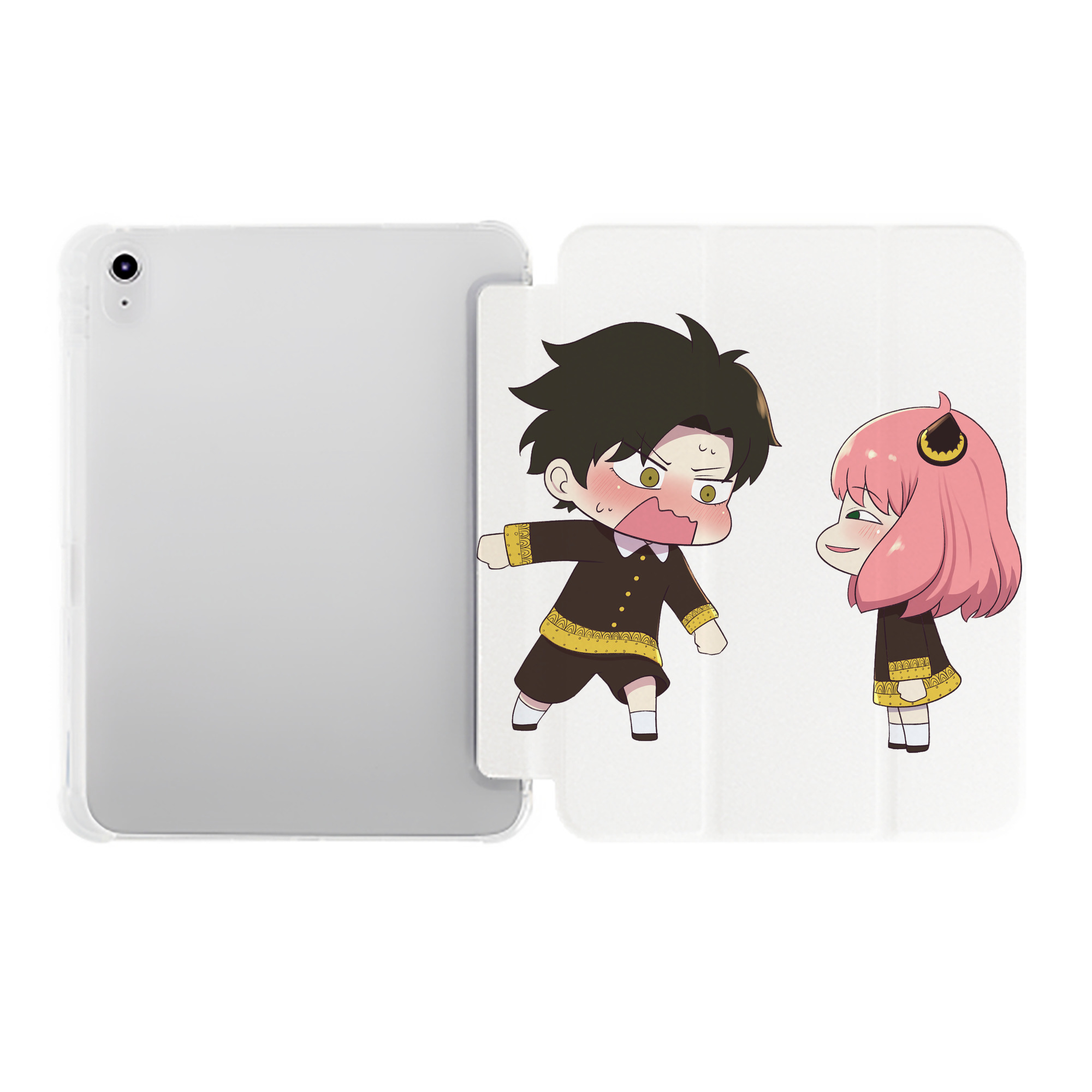 （画像用） SPY×FAMILY间谍家家酒 IPad ケース ペン収納付き 三つ折りスタンド PUレザー×シリコン 対応機種9.5/10.5/10.9インチ
